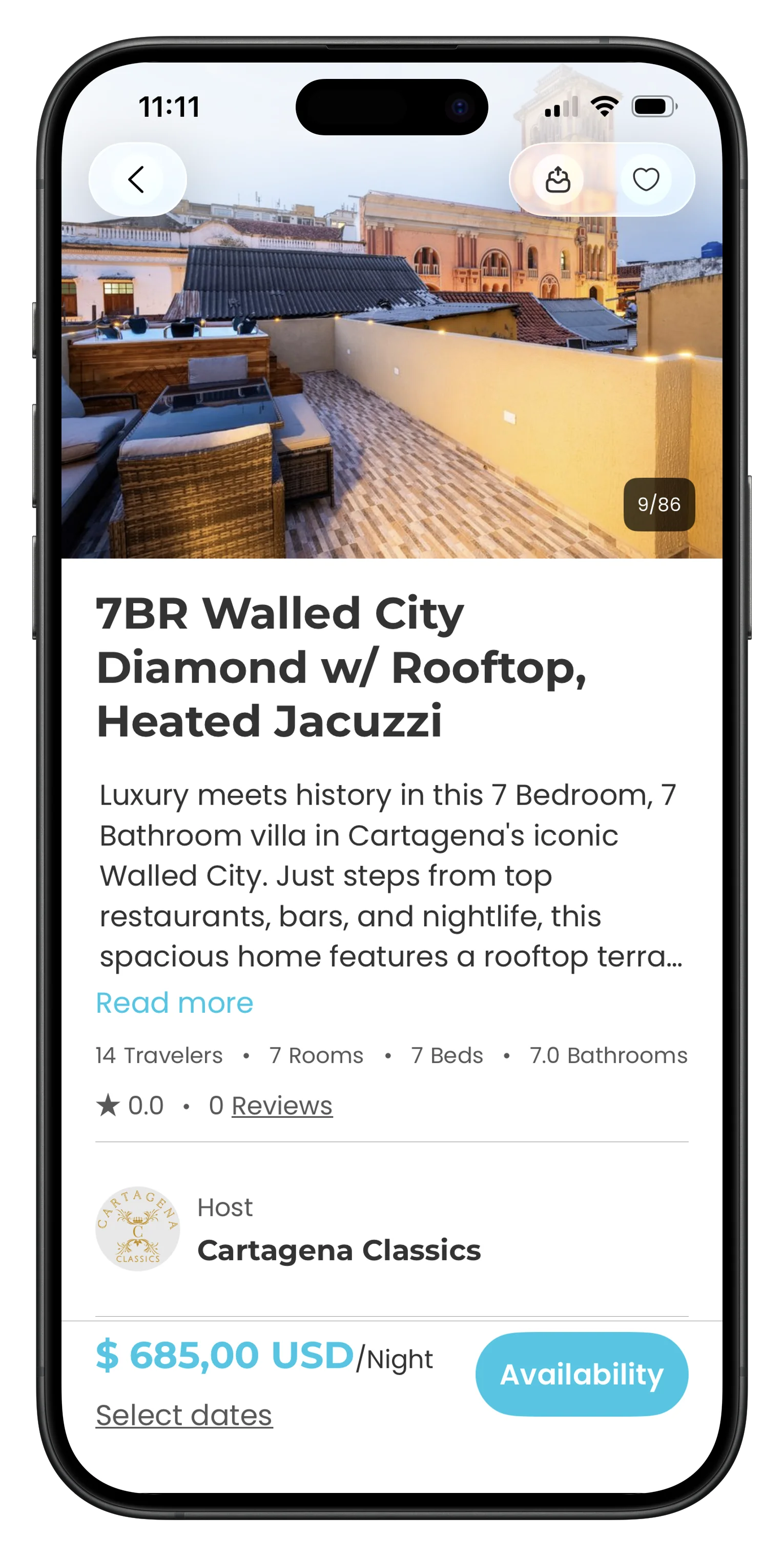Tourist property detail in Renta Diario app