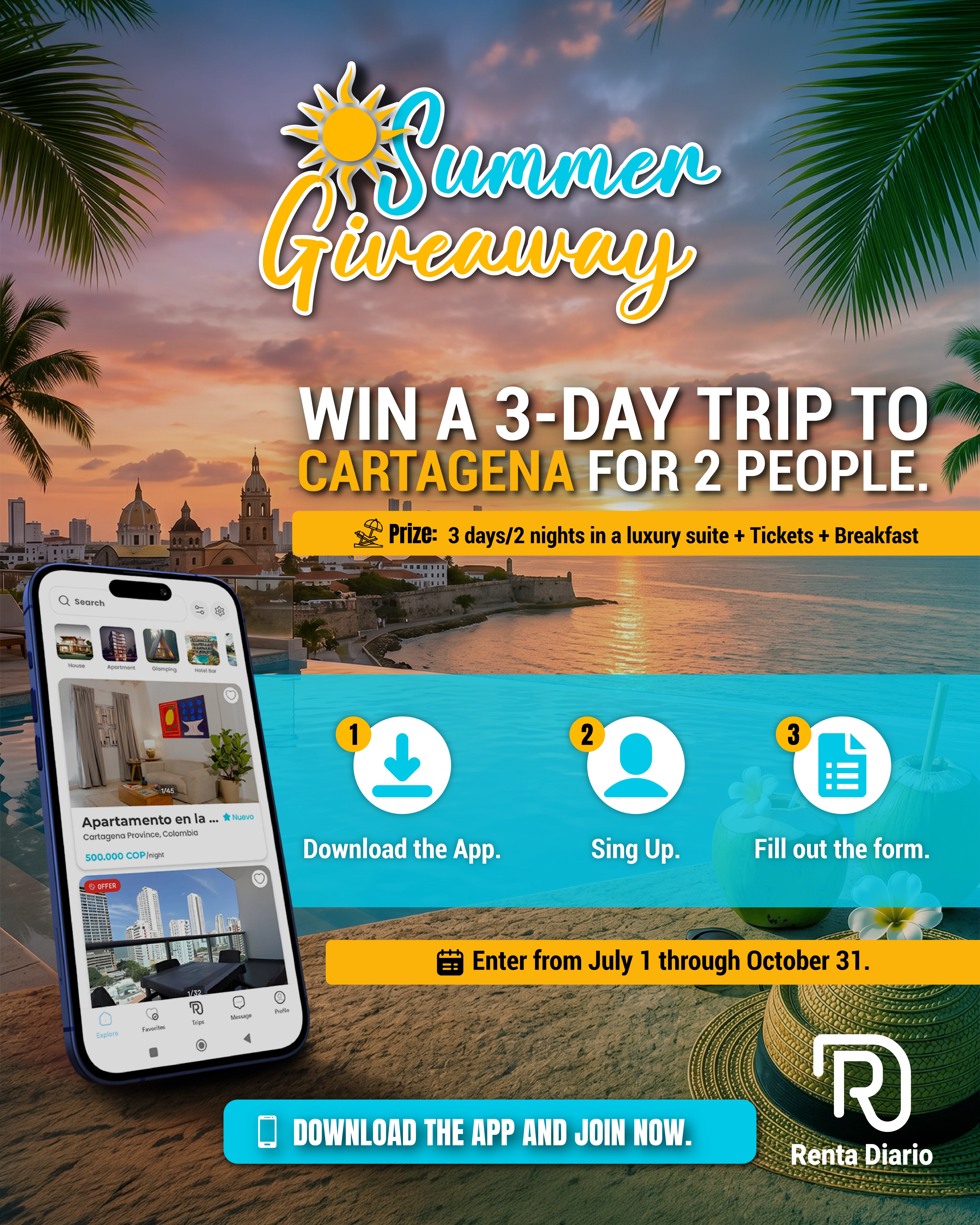 Renta Diario App Giveaway Banner